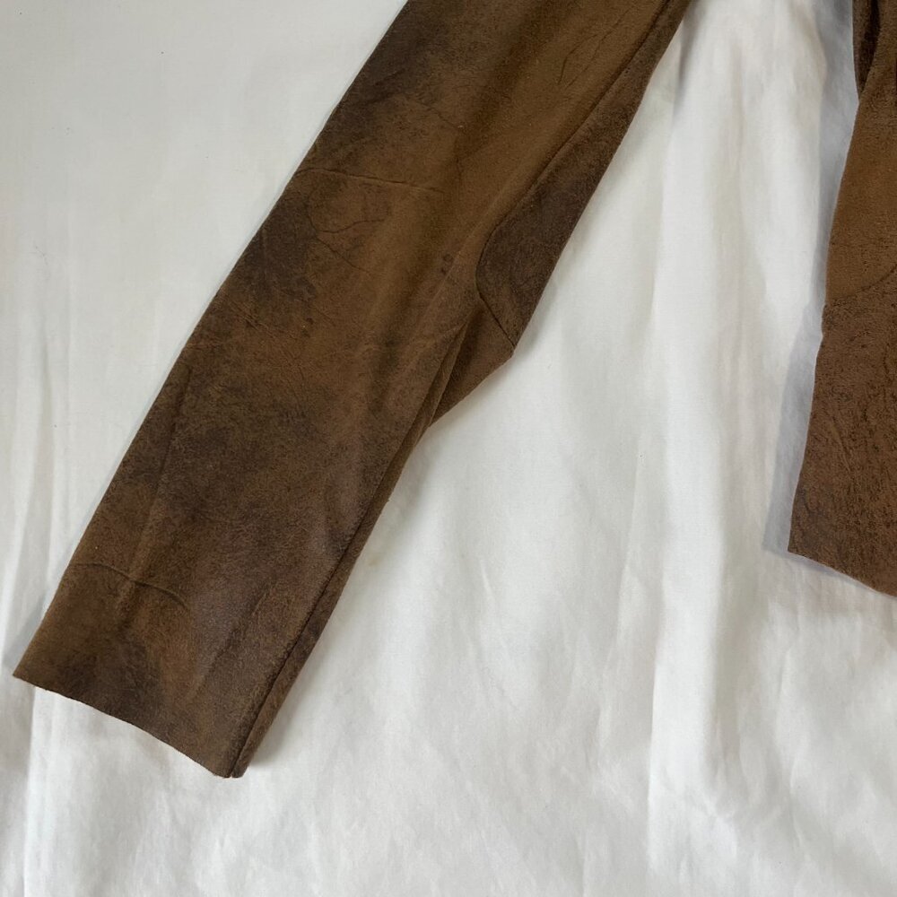 Philosophy Republic Brown Faux Leather Zip Cup Jacket | Size 4 - Picture 2 of 9